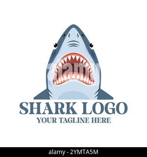 Illustrazione del logo dello squalo, illustrazione dello squalo, logo dello squalo, illustrazione del vettore dello squalo, icona dello squalo, Shark Branding, Creative Shark Logo, Minimal Shark Illustrazione Vettoriale