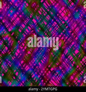 Motivo astratto dinamico con linee audaci e intersecanti e colori vivaci. L'accattivante mix di rosa, verde e blu crea un'atmosfera energica. Perfetto Foto Stock