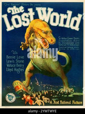 The Lost World (1925) - poster cinematografico d'epoca - Bessie Love, Lewis Stone, Wallace Beery, Lloyd Hughes. L'avventura di Sir Arthur Conan Doyle Foto Stock