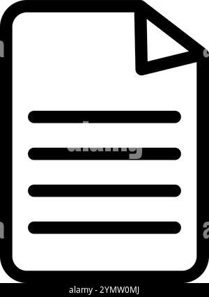 Documento con simbolo dell'icona di testo scritto Illustrazione Vettoriale