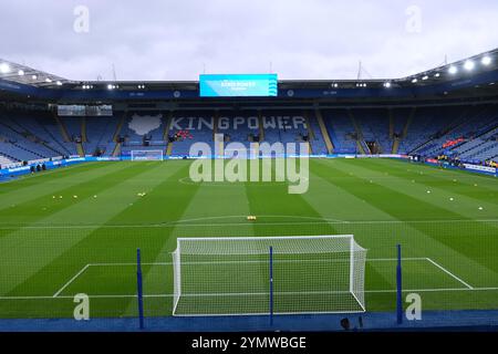 King Power Stadium, Leicester, Regno Unito. 23 novembre 2024. Premier League Football, Leicester City contro Chelsea; all'interno del King Power Staduim prima del calcio d'inizio crediti: Action Plus Sports/Alamy Live News Foto Stock