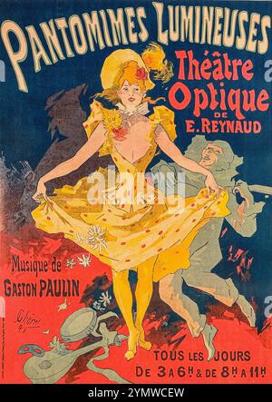 Poster per "pantomimes Lumineuses" di Emile Reynaud di Jules Chéret 1892 - Musee Grevin Foto Stock