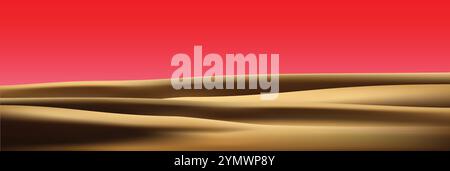 soleggiato paesaggio desertico dove la sabbia splende sullo sfondo vettoriale Illustrazione Vettoriale