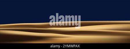 soleggiato paesaggio desertico dove la sabbia splende sullo sfondo vettoriale Illustrazione Vettoriale