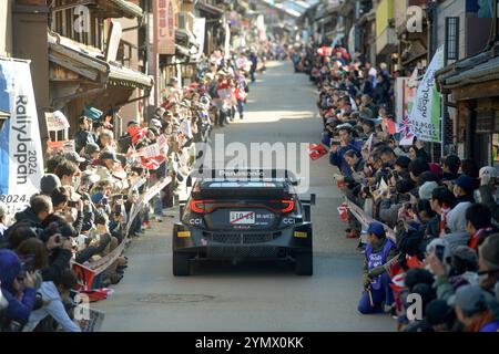 , Affrontano il 3° giorno di gara durante il FIA World Rally Championship WRC FORUM8 Rally Japan 2024 23 novembre, Okazaki Japan Foto Stock