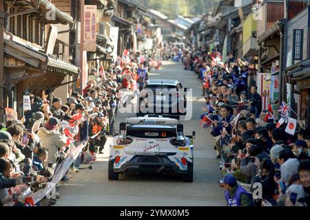 , Affrontano il 3° giorno di gara durante il FIA World Rally Championship WRC FORUM8 Rally Japan 2024 23 novembre, Okazaki Japan Foto Stock