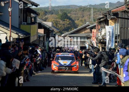 , Affrontano il 3° giorno di gara durante il FIA World Rally Championship WRC FORUM8 Rally Japan 2024 23 novembre, Okazaki Japan Foto Stock