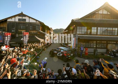 , Affrontano il 3° giorno di gara durante il FIA World Rally Championship WRC FORUM8 Rally Japan 2024 23 novembre, Okazaki Japan Foto Stock