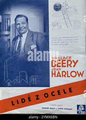 Czech Trade Ad dal 1937 per il progetto cinematografico non realizzato con WALLACE BEERY e JEAN HARLOW in LIDE Z OCELE (PERSONE D'ACCIAIO) per Metro Goldwyn Mayer (MGM) Foto Stock