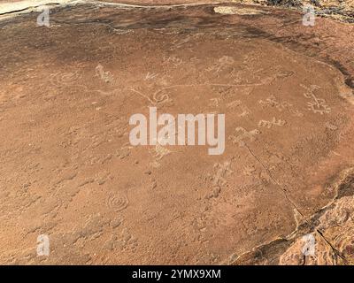 La mappa al Rock Art Ranch, Winslow, Arizona, Stati Uniti Foto Stock