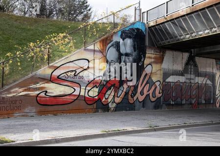Storico murale di Scarborough Junction su St. Clair Avenue East a Toronto, Ontario, Canada Foto Stock