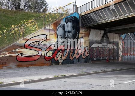 Storico murale di Scarborough Junction su St. Clair Avenue East a Toronto, Ontario, Canada Foto Stock