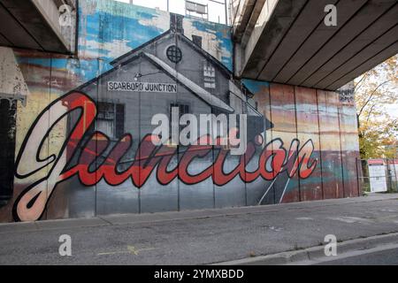 Storico murale di Scarborough Junction su St. Clair Avenue East a Toronto, Ontario, Canada Foto Stock