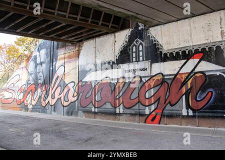 Storico murale di Scarborough Junction su St. Clair Avenue East a Toronto, Ontario, Canada Foto Stock