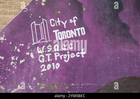WSNCC GT Project murale nei bagni della spiaggia di Bluffer's Park a Scarborough, Toronto, Ontario, Canada Foto Stock