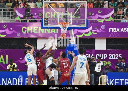 Chennai, India. 22 novembre 2024. Il Qatar ha battuto l'India 69-53 nella finalissima di qualificazione FIBA Asia Cup 2025 tenutasi a Chennai, India. Crediti: Ranjith Kumar/Alamy Live News. Foto Stock