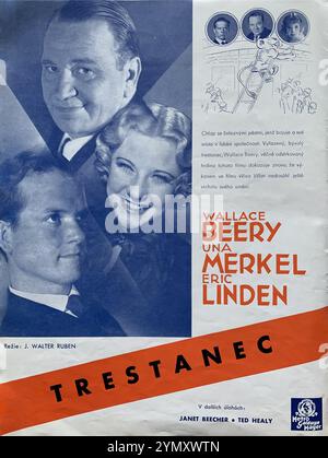 Annunci commerciali cechi per WALLACE BEERY una MERKEL e ERIC LINDEN nel BUON VECCHIO SOAK / TRESTANEC 1937 direttore J. WALTER RUBEN Metro Goldwyn Mayer (MGM) Foto Stock