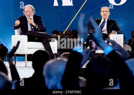 Roma, Italia. 23 novembre 2024. Roberto Scarpinato, Federico Cafiero De Raho m5s in occasione di NOVA l'evento conclusivo dell'Assemblea Costituente del movimento 5 stelle tenutasi a Roma sabato 23 novembre 2024 (foto Mauro Scrobogna / LaPresse) Roberto Scarpinato, Federico Cafiero De Raho m5s in occasione di NOVA l'evento di chiusura dell'Assemblea Costituente del movimento 5 stelle tenutasi a Roma sabato 23 novembre 2024 (foto di Mauro Scrosse) Foto Stock