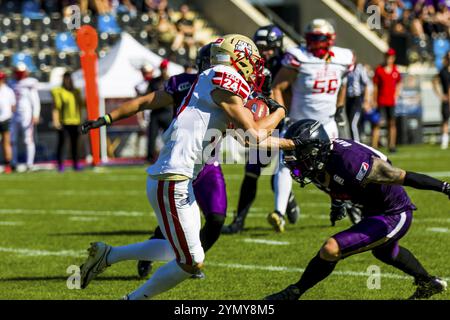 ELF/ partita di playoff : Berlin Thunder al Frankfurt Galaxy on 09. Settembre 2023, nella PSD Bank Arena, Francoforte sul meno, Germania Berlin Thunder, LB # 30 Alexa Foto Stock