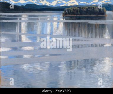 Lake Keitele by Finnish artist Akseli Gallen-Kallela (1865-1931) painted in 1905 showing a serene Finnish lake with a distinctive zigzag pattern on the water's surface. Credit: National Gallery, London / Universal Art Archive Foto Stock