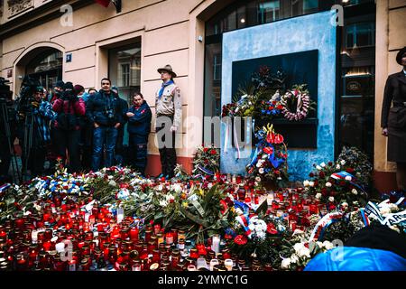 Celebrazione del 17 novembre: Giornata di lotta per la libertà e la democrazia a Praga Foto Stock