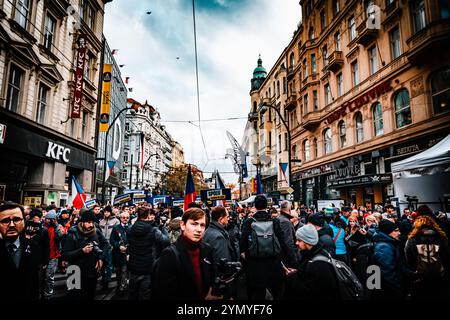 Celebrazione del 17 novembre: Giornata di lotta per la libertà e la democrazia a Praga Foto Stock