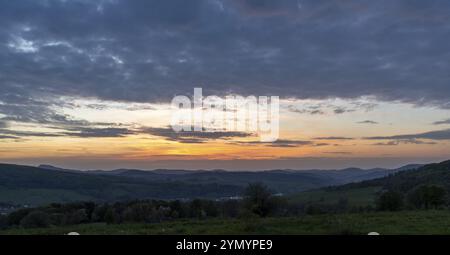 Atmosfera serale nel Rhoen Foto Stock