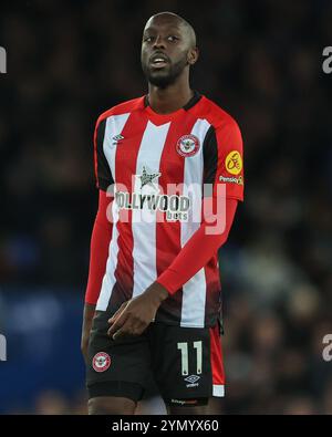 Yoane Wissa di Brentford durante la partita di Premier League Everton vs Brentford al Goodison Park, Liverpool, Regno Unito, 23 novembre 2024 (foto di Alfie Cosgrove/News Images) Foto Stock