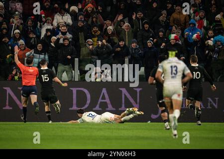 Torino, Italia. 23 novembre 2024. Durante l'Autumn Nations Series International rugby union match tra Italia e nuova Zelanda all'Allianz Stadium di Torino - News - sabato 23 novembre 2024. (Foto di Marco Alpozzi/Lapresse) credito: LaPresse/Alamy Live News Foto Stock