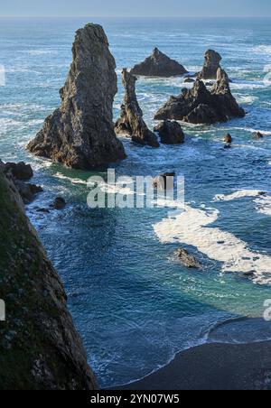 Port-Coton Needles, Belle-Île-en-Mer, Brttany, Francia Foto Stock