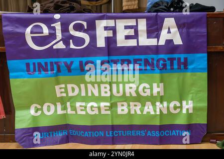 Glasgow, Scozia, Regno Unito. 23 novembre 2024. Stop alla dimostrazione nazionale della War Coalition a Glasgow, co-organizzata con lo Scottish Trades Union Congress (STUC) e lo Scottish CND e sostenuta da PCS Scotland RMT Scotland Educational Institute of Scotland UCU - University and College Union Fire Brigades Union Scotland per chiedere «la fine di tutte le vendite di armi a Israele». Credito R.. Gass/Alamy Live News Foto Stock