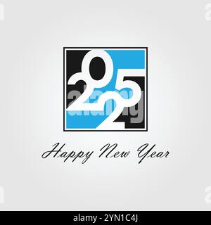 Felice anno nuovo 2025 design. Modello vettoriale per brochure, scheda e banner Illustrazione Vettoriale