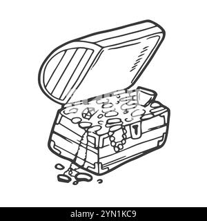 Contorno del tesoro. Illustrazione vettoriale isolata Illustrazione Vettoriale