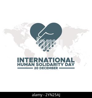 Giornata internazionale della solidarietà umana. Concetto creativo della giornata della solidarietà umana. Giornata internazionale della solidarietà umana background celebrato il 20 dicembre. Illustrazione Vettoriale