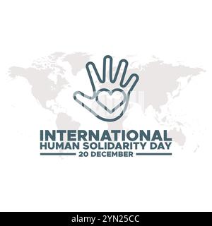 Giornata internazionale della solidarietà umana. Concetto creativo della giornata della solidarietà umana. Giornata internazionale della solidarietà umana background celebrato il 20 dicembre. Illustrazione Vettoriale