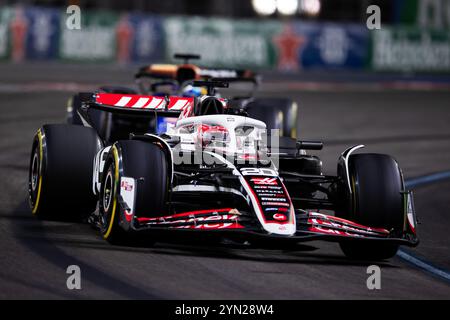 20 MAGNUSSEN Kevin (den), Haas F1 Team VF-24 Ferrari, azione durante la Formula 1 Heineken Silver Las Vegas Grand Prix 2024, 22° round del Campionato del mondo di Formula 1 2024 dal 21 al 23 novembre 2024 sul Las Vegas Strip Circuit, a Las Vegas, Stati Uniti d'America - Photo Joao Filipe/DPPI credito: DPPI Media/Alamy Live News Foto Stock