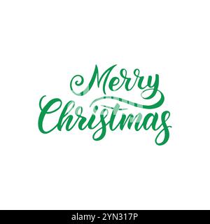 Buon messaggio di Natale. Iscrizione calligrafica di Natale. Buon testo vettoriale natalizio caratteri calligrafici vintage. Lettere scritte a mano per Natale. Illustrazione Vettoriale