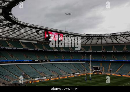 Twickenham, Regno Unito. 24 novembre 2024. Una vista generale dell'Allianz Stadium durante la partita delle Autumn Nations Series Inghilterra vs Giappone all'Allianz Stadium di Twickenham, Regno Unito, 24 novembre 2024 (foto di Mark Cosgrove/News Images) a Twickenham, Regno Unito, il 24/11/2024. (Foto di Mark Cosgrove/News Images/Sipa USA) credito: SIPA USA/Alamy Live News Foto Stock