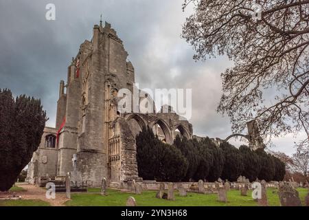 Crowland, 14 novembre 2024: Crowland Abbey Foto Stock