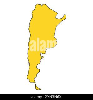 Argentina forma simbolo mappa, illustrazione vettoriale icona nastro di viaggio piatto. Illustrazione Vettoriale