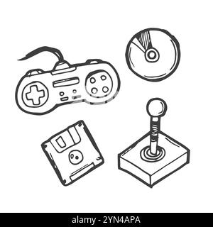 Set di boodle per videogiochi Illustrazione Vettoriale