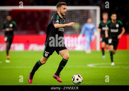 AMSTERDAM, PAESI BASSI - 24 NOVEMBRE: Dylan Vente del PEC Zwolle corre con la palla durante la partita olandese Eredivisie tra AFC Ajax e PEC Zwolle alla Johan Cruijff Arena il 24 novembre 2024 ad Amsterdam, Paesi Bassi. (Foto di Pieter van der Woude/Orange Pictures) Foto Stock