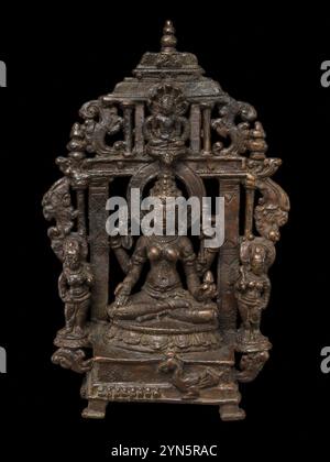 Padmavati, dea giainista del X secolo - Scultura di bronzo indiana antica Foto Stock