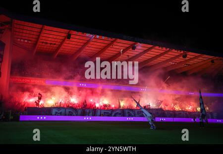 Bruxelles, Belgio. 24 novembre 2024. Foto dell'inizio di una partita di calcio tra RSC Anderlecht e Kaa Gent, domenica 24 novembre 2024 a Bruxelles, partita del giorno 15 della stagione 2024-2025 della prima divisione del campionato belga "Jupiler Pro League". BELGA PHOTO VIRGINIE LEFOUR credito: Belga News Agency/Alamy Live News Foto Stock