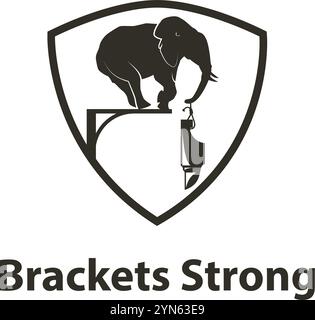 Staffe robuste con elefante inserito Illustrazione Vettoriale