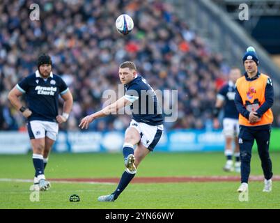 Serie autunnali: Scozia V, Australia. 24 novembre 2024. Mentre la Scozia affronta l'Australia nella quarta e ultima partita delle Autumn Series 2024 allo Scottish gas Murrayfield, Edimburgo, Regno Unito Credit: Ian Jacobs/Alamy Live News Foto Stock