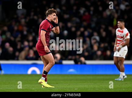 Twickenham, Regno Unito. 24 novembre 2024. Aeroporto internazionale di Autunno. Inghilterra V Giappone. Stadio Allianz. Twickenham. Henry Slade (Inghilterra) durante la partita di rugby England V Japan Autumn International all'Allianz Stadium di Londra, Regno Unito. Crediti: Sport in foto/Alamy Live News Foto Stock