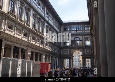 FIRENZE, ITALIA, 21 SETTEMBRE 2023, il famoso museo degli Uffizi nel centro di Firenze, Italia, Europa Foto Stock