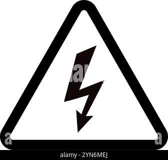 alta tensione, segnale di avvertimento con fulmine Illustrazione Vettoriale
