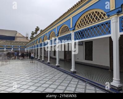 MARRAKECH, MAROCCO, 19 APRILE 2023, Vecchio Palazzo orientale di Bahia nella medina di Marrakech, Marocco, Africa Foto Stock